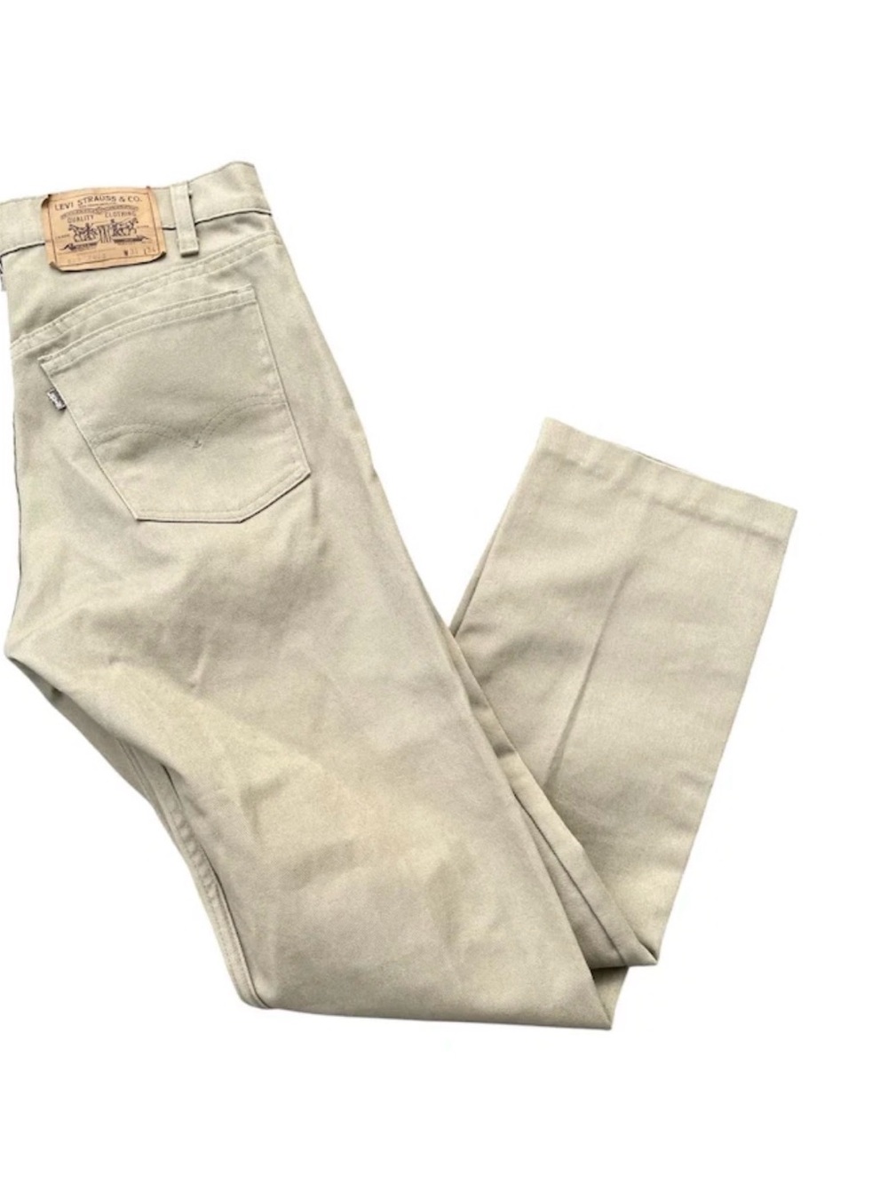 Vintage Levi’s 505 Tan Twill Trousers 1986 Size 31 Waist Hemmed to 29.5” L NICE